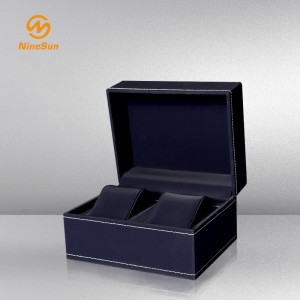Sininen väri Classic Watch Packing Boxes kahdella tyynyllä Custom-WT-180004